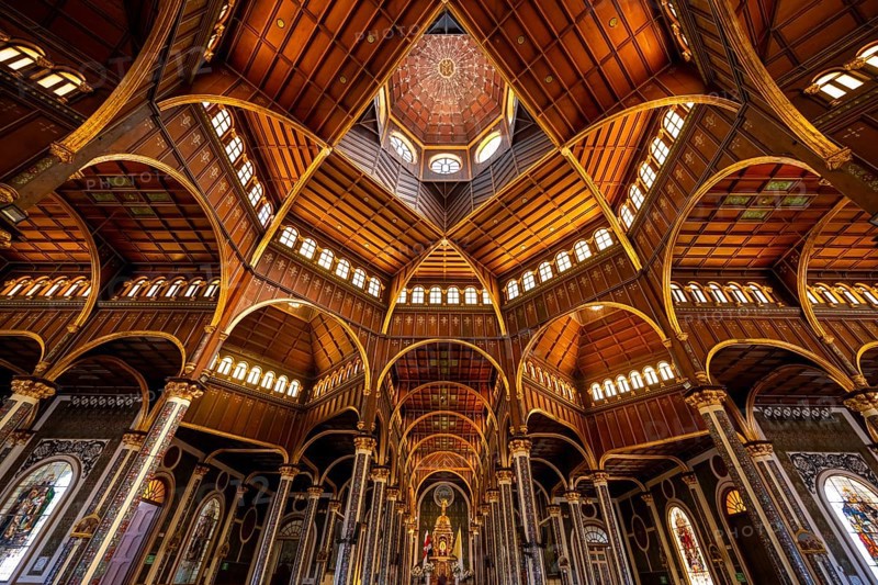 Interior view, Basílica de Nuestra Señora de Los Ángeles, Cartago, Costa Rica, Central America