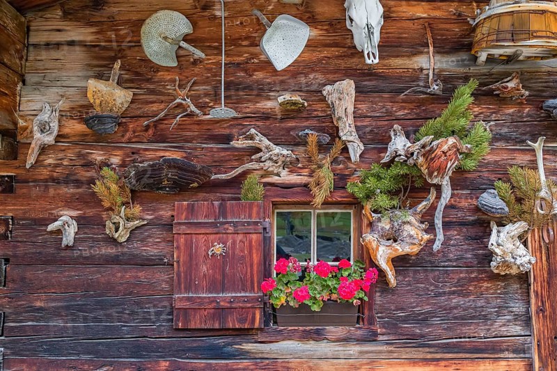Farm buildings of the Eng alp, Eng valley, Tyrol, Austria, Europe