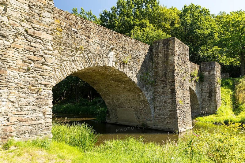 Historic old bridge over the Freiberger Mulde in Halsbrücke, Saxony, Germany, Europe