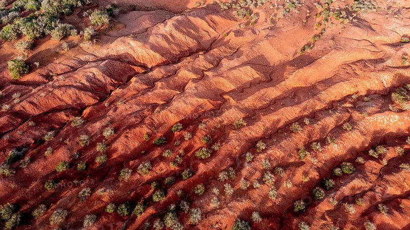 Red earth, erosion, above the cliff, Agulo, La Gomera, Canary Islands, Spain, Europe