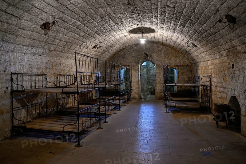 Dormitory in Fort de Douaumont, French fortress from the First World War, Verdun battlefield, Verdun, Grand Est region, France, Europe
