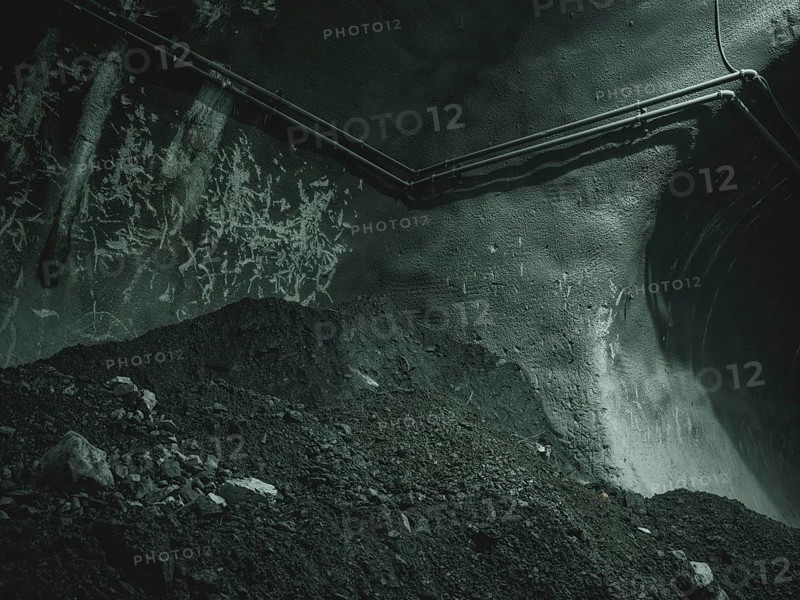 Debris after a blast in a tunnel section in the H53 construction lot, Brenner Base Tunnel, Tyrol, Austria, Europe