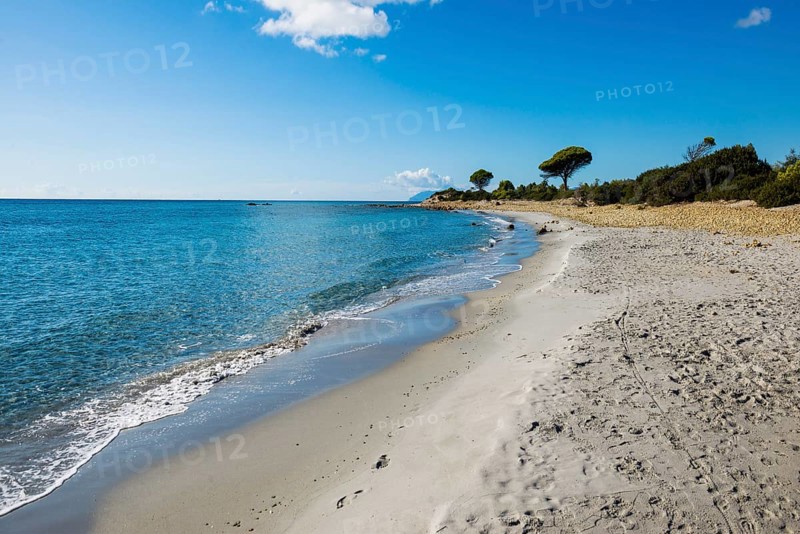 Lonely beach, Spiaggia di Biderosa, Riserva Biderosa nature reserve, Orosei, Nuoro province, east coast, Sardinia, Italy, Europe