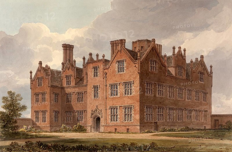 North West View of Eastbury House, Essex, England, digitally restored reproduction of a 19th-century original by John Buckler, Record date not stated, North West View of Eastbury House, digitally restored reproduction of a 19th-century original, Record date not stated