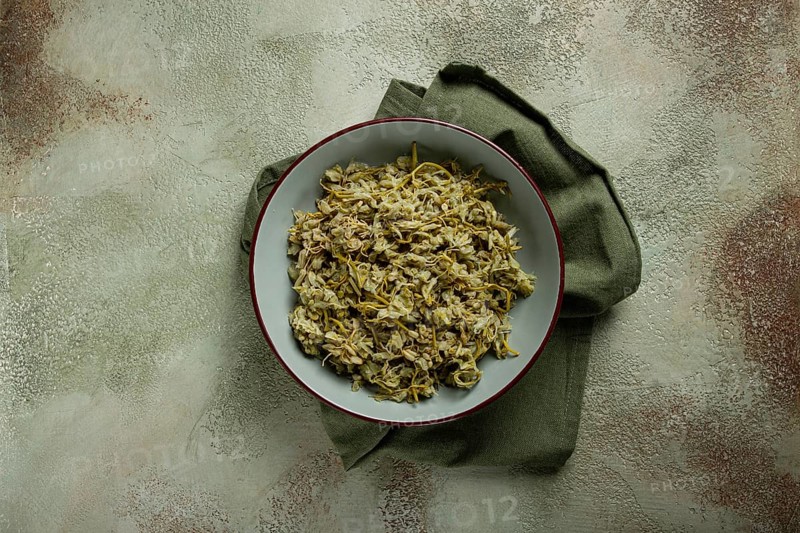 Jonjoli, Colchian klekachka, Georgian appetizer, pickled jonjoli, no people
