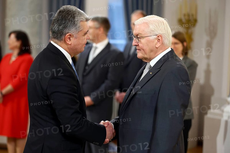 Dilshod Akhatov Uzbekistan is received by Frank-Walter Steinmeier (President of the Federal Republic of Germany) in front of the Federal President's New Year's Reception at Bellevue Palace, Berlin 14 January 2025