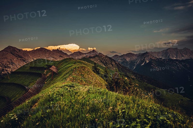 Hiking tour on the Hönig mountain in the Lechtal valley near Berwang in Tyrol, Austria, Europe