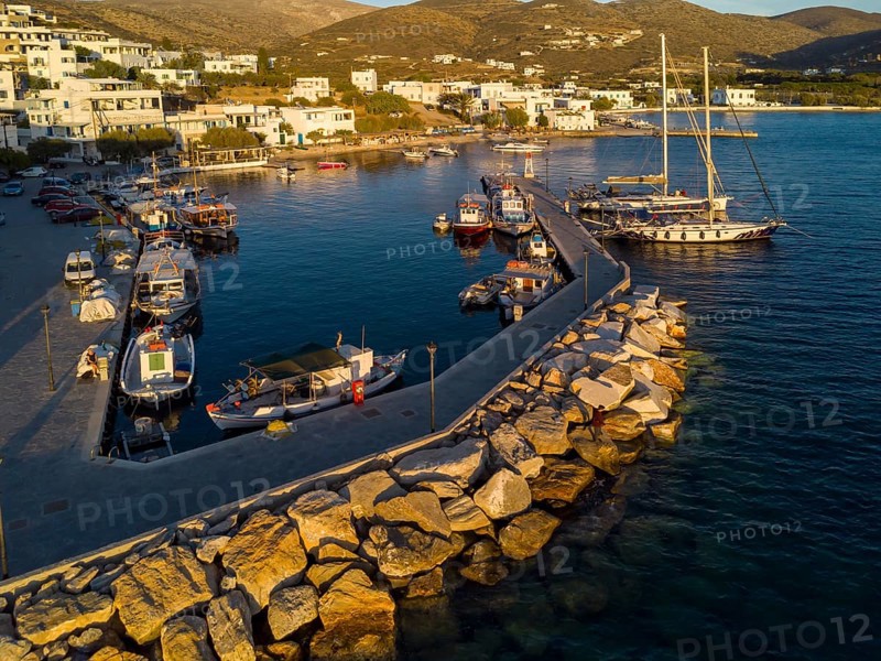 The small fishing harbour of Katapola, Amorgos, Cyclades, Greece, Europe