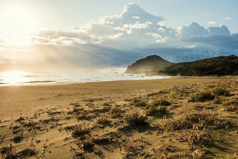 Lonely beach, Spiaggia Feraxi, sunrise, Capo Ferrato, Muravera, Province of Cagliari, Sardinia, Italy, Europe