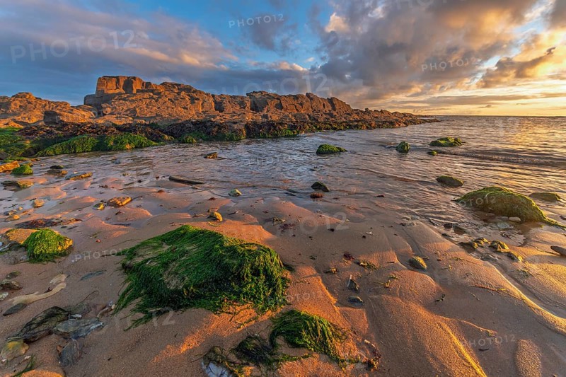 Atlantic Ocean beach at sunset. Les Sables d'Olonne, Vende, France, Europe