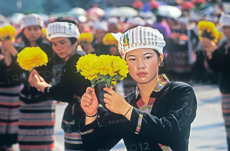 Thai girls performing local dance during the celebration of King Narai Reign Fair, Lopburi, Thailand, Asia