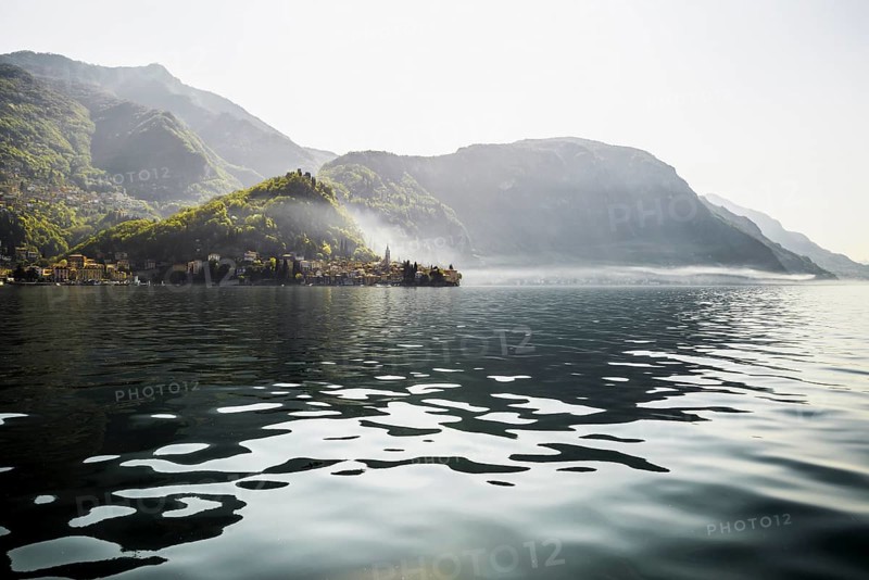 Picturesque village by the lake, morning mood, spring, Varenna, Province of Lecco, Lake Como, Lago di Como, Lombardy, Italy, Europe