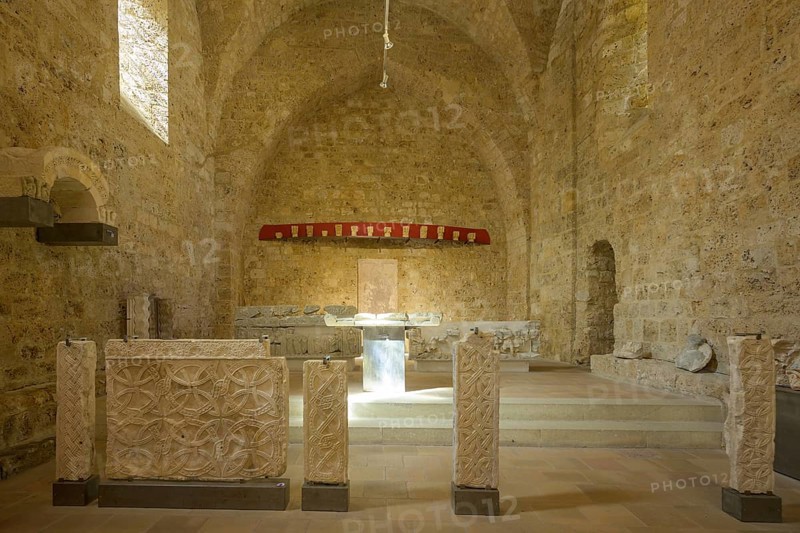 Museum in the Abbey of Gellone, also Saint-Guilhem-le-Désert Monastery, Département Hérault, France, Europe
