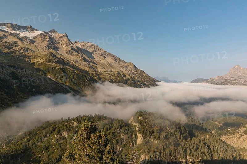 View from the Sustenpass High Alpine Road, close to the lake Steinsee