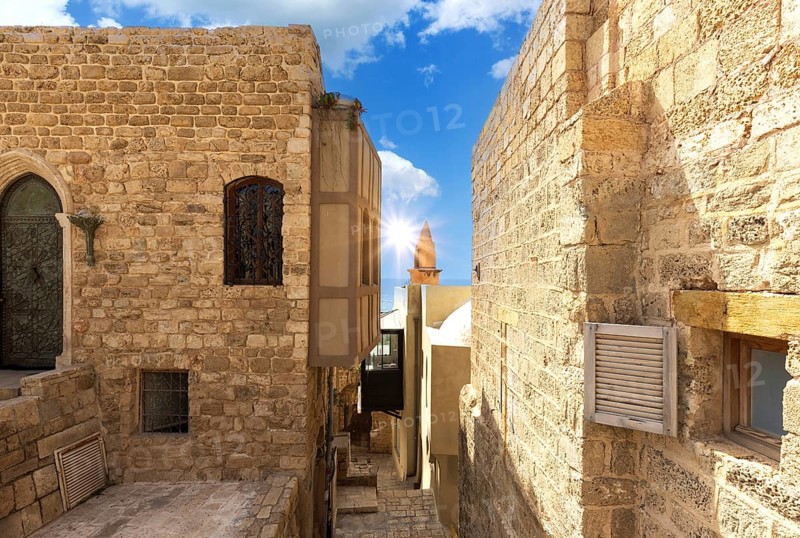Israel, Tel Aviv Namal Yafo historic Old Jaffa port with art galleries, boutiques and old houses, Asia