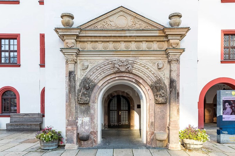 Judith Lucretia Portal at the Old Town Hall in Chemnitz, Saxony, Germany, Europe