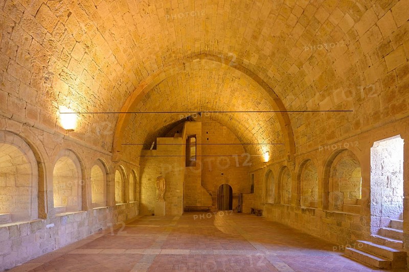 Dormitory, Romanesque Cistercian abbey Le Thoronet, Département Var, France, Europe