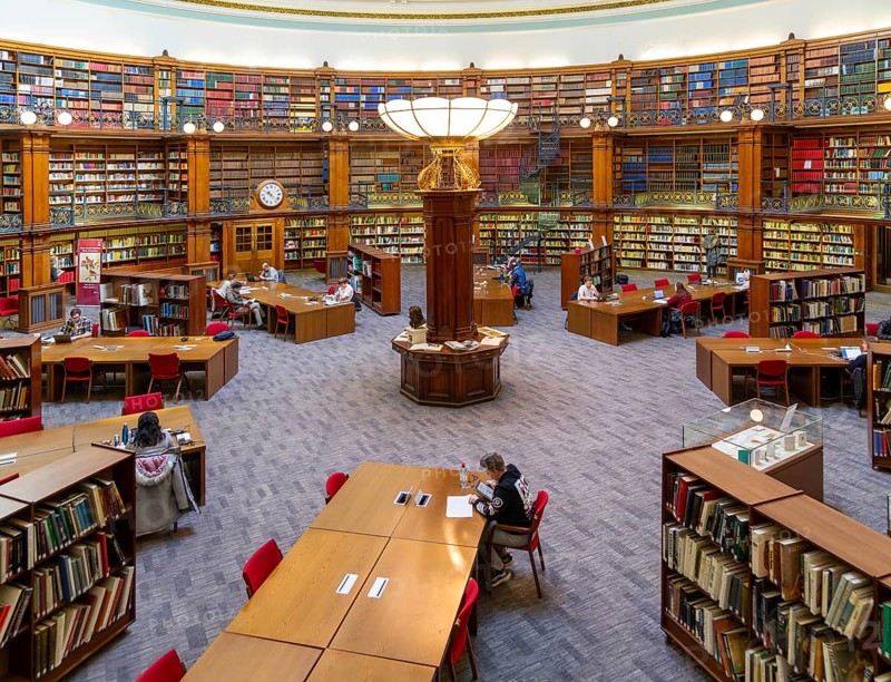 Historic circular Picton Reading Room inside Liverpool Central library, city of Liverpool, England, UK completed 1879