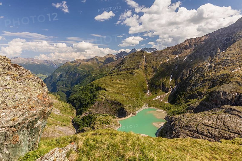 View from the Kaiser Franz-Josef Höhe on the Grossglockner High Alpine Road to the Margaritzen reservoir