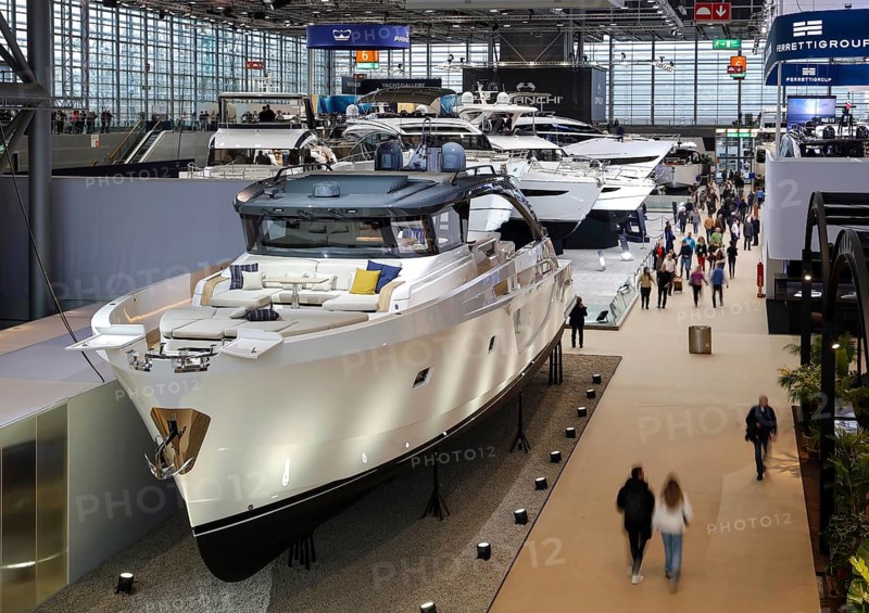 Düsseldorf, North Rhine-Westphalia, Germany - Luxury yachts at the boot Düsseldorf trade fair
