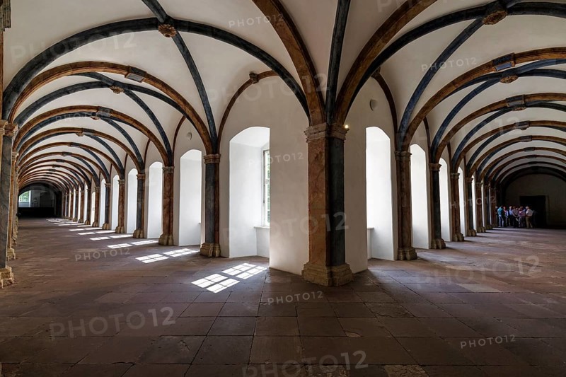 Cloister, former abbey and Corvey Castle, The Carolingian westwork and the Civitas Corvey, interior view, Höxter, Germany, Europe