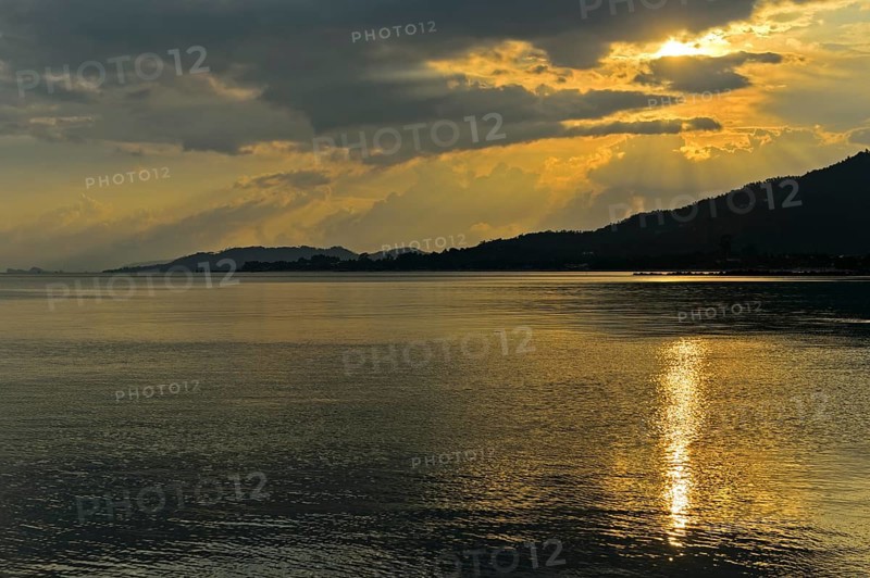 Tropical sunset on a beach in Koh Samui, Thailand, Asia