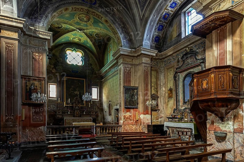 Parish church of Sant'Anna, 1747-1753, interior view, mountain village of Rasa, Centovalli, Canton Ticino, Switzerland, Europe