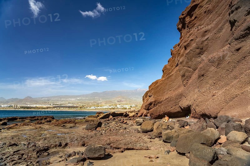 Rocks on the beach Playa La Tejita near El Medano, Granadilla de Abona, Tenerife Island, Canary Islands, Spain, Europe