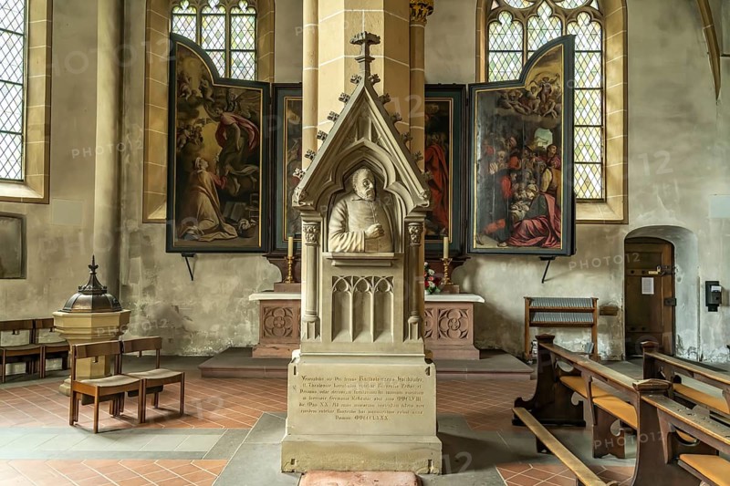 Interior of St Martin's Basilica in Bingen am Rhein, Rhineland-Palatinate, World Heritage Upper Middle Rhine Valley, Germany, Europe