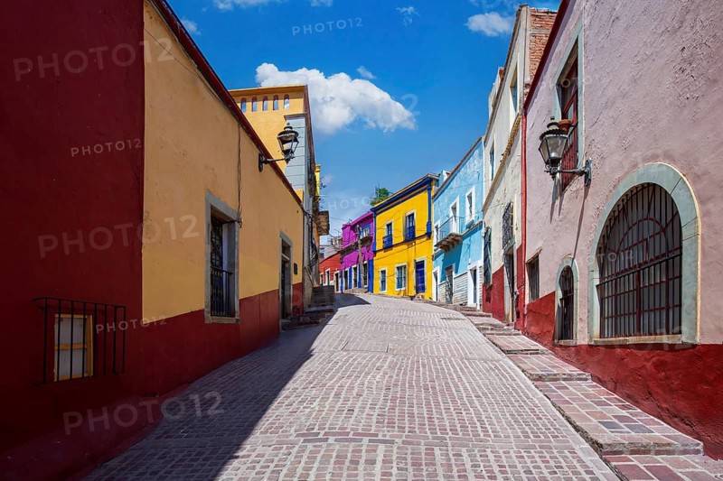 Guanajuato, Mexico, Scenic streets and colorful colonial architecture in Guanajuato historic center, Central America