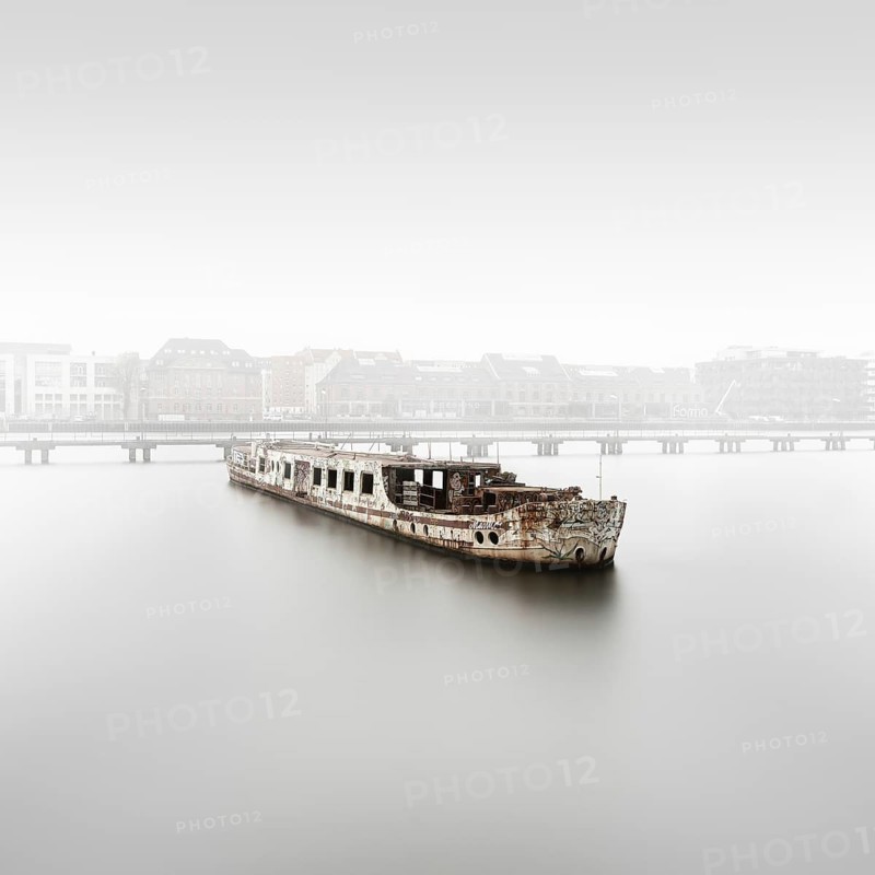 MS Dr Ingrid Wengler, shipwreck in the Osthafen harbour in Berlin, Germany, Europe, 2021, Europe