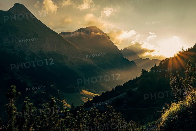 Landscape around the Hahntennjoch in Tyrol in Lechtal, Austria, Europe