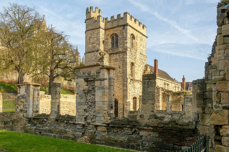 Ruins of medieval Bishops' Palace, city of Lincoln, Lincolnshire, England, UK