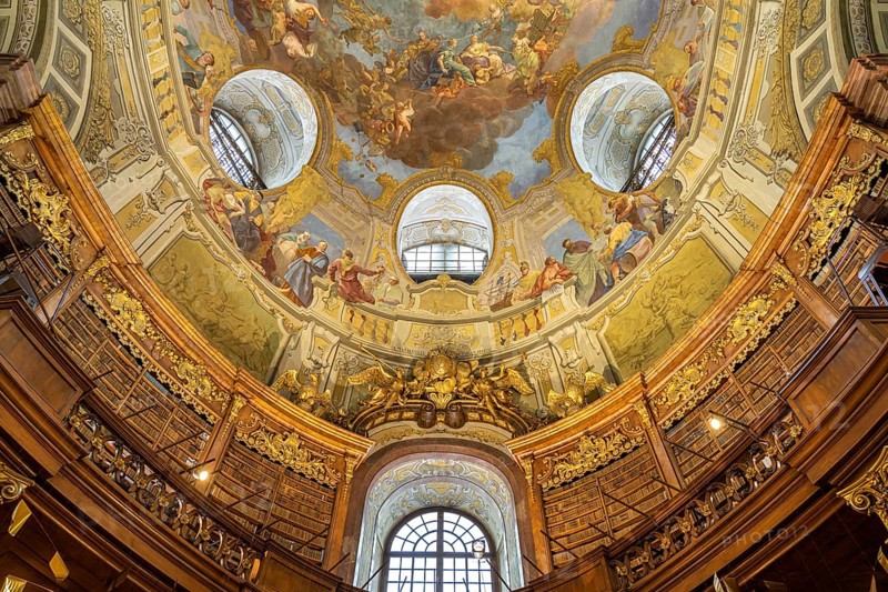 Ceiling frescoes in the State Hall of the Austrian National Library in Vienna, Austria, Europe