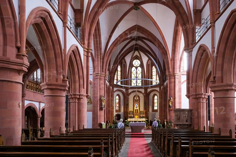 Amoeneburg, Hesse, Germany, Catholic Church Amoeneburg. St John the Baptist. Amöneburg is a small town in the district of Marburg-Biedenkopf in central Hesse. It is situated on the 365 metre high Amöneburg mountain with Amöneburg Castle at the summit, Europe
