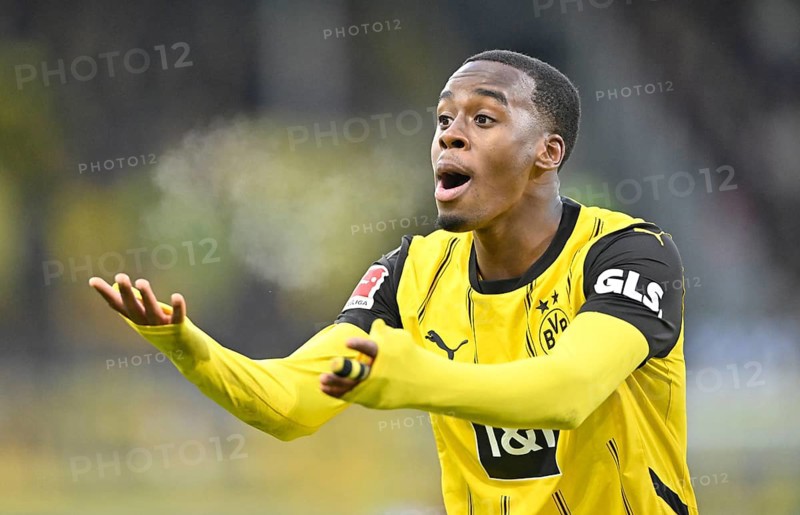 Jamie Bynoe-Gittens Borussia Dortmund BVB (43) Gesture Gesture Voith-Arena, Heidenheim, Baden-Württemberg, Germany, Europe