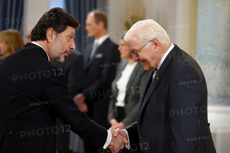 Scarlet badis Galassi San Marino is received by Frank-Walter Steinmeier (President of the Federal Republic of Germany) in front of the Federal President's New Year's Reception at Bellevue Palace, Berlin 14 January 2025