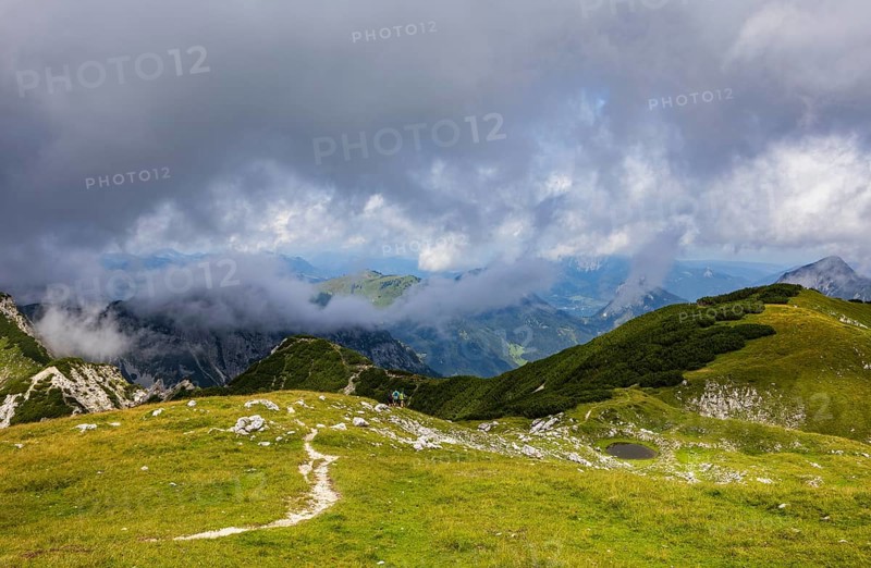 Hiking trail to the Gamsfeld, Russbach, Osterhorn group, Salzkammergut, Salzburg province, Austria, Europe