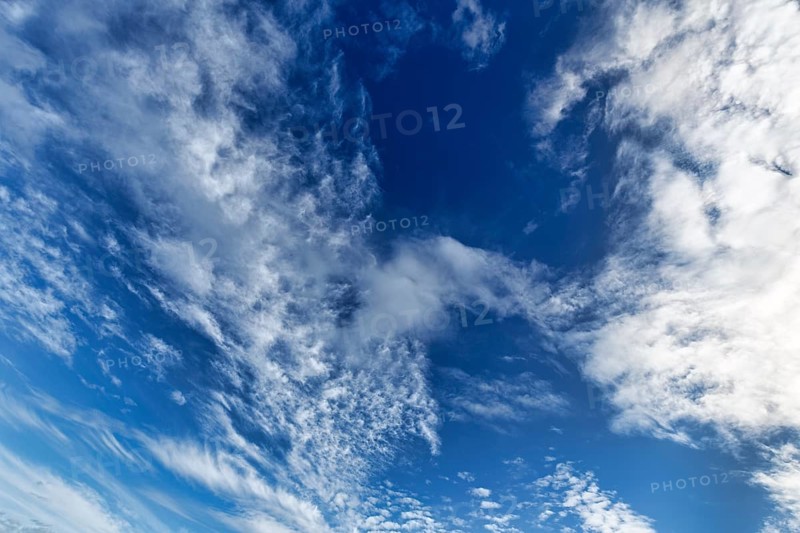 Cumulus clouds, cirrus clouds, cloudy sky, full-size, Wexford, Ireland, Europe