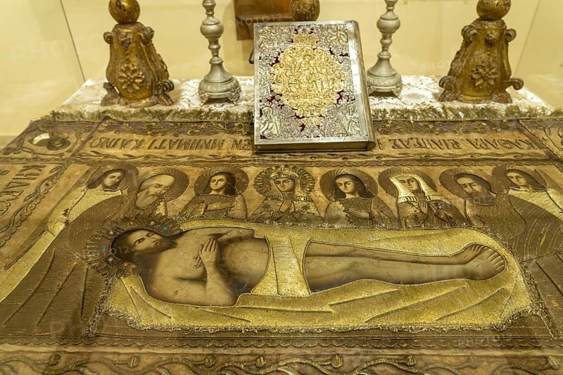 Icon in the museum of the Agia Triada monastery on the Akrotiri peninsula, Chania, Crete, Greece, Europe