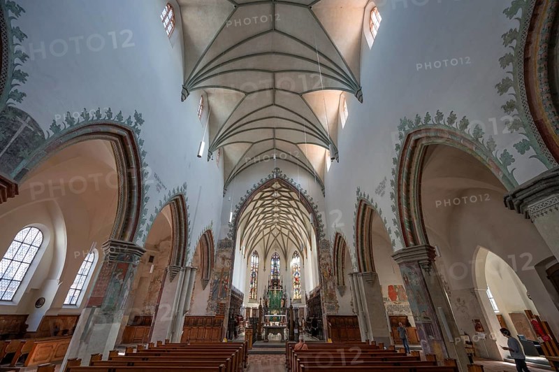 Interior of the late Gothic church of St Martin, Memmingen, Bavaria, Germany, Europe