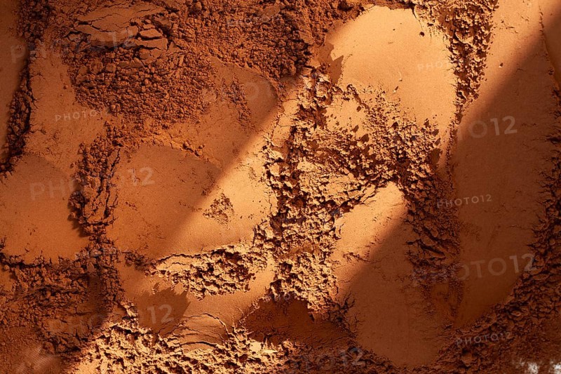 Cocoa powder, full frame, cocoa background, top view, texture, close-up