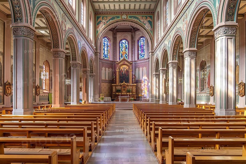 Interior of the Church of St Peter and Paul in Lahr/Black Forest, Baden-Württemberg, Germany, Europe
