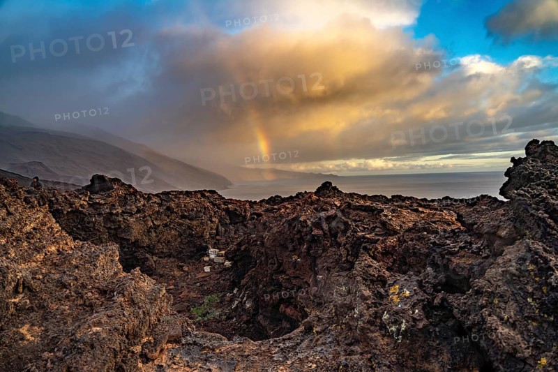 Rainbow on the Punta de la Orchilla peninsula, El Hierro, Neric Islands, Spain, Europe