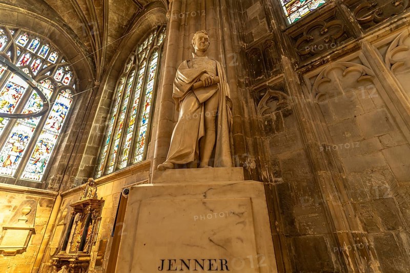 Statue of Edward Jenner in Gloucester Cathedral, England, Great Britain