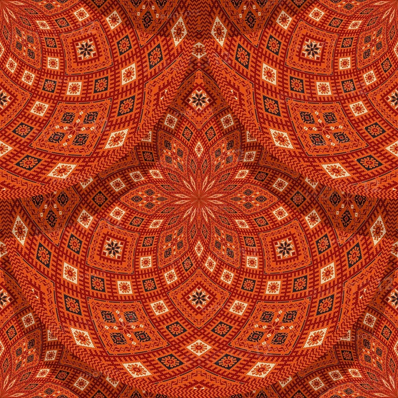 Seamless Latvian embroidery circular pattern, vector template for your design