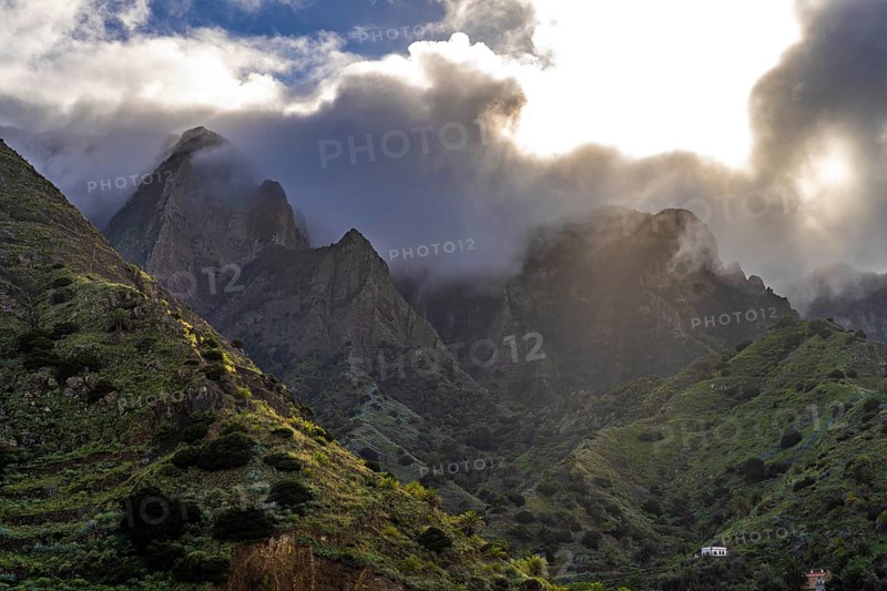 Landscape in the valley of Hermigua, La Gomera, Canary Islands, Spain, Europe