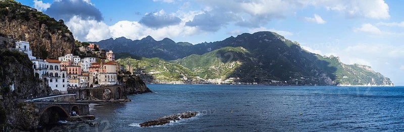 Panorama of Atrani, Amalfi Coast, Italy, Europe