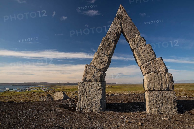 Arctic Henge, near Raufarhöfn, Iceland, It is inspired by the mythical world of eddic poem Völuspá (Prophecy of the Seeress), under construction, Europe