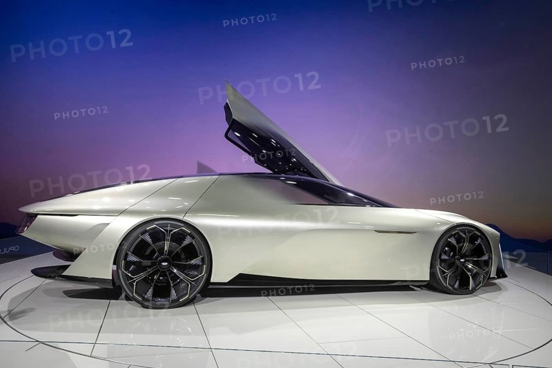 Detroit, Michigan USA - 10 January 2025 - Cadillac's Opulent Velocity concept car on display at the 2025 Detroit Auto Show